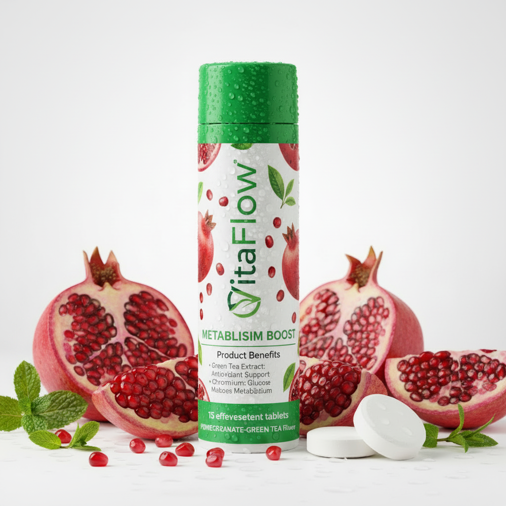VitalFlow Metabolism Boost - Pomegranate Green Tea Flavor Hydration Tablets